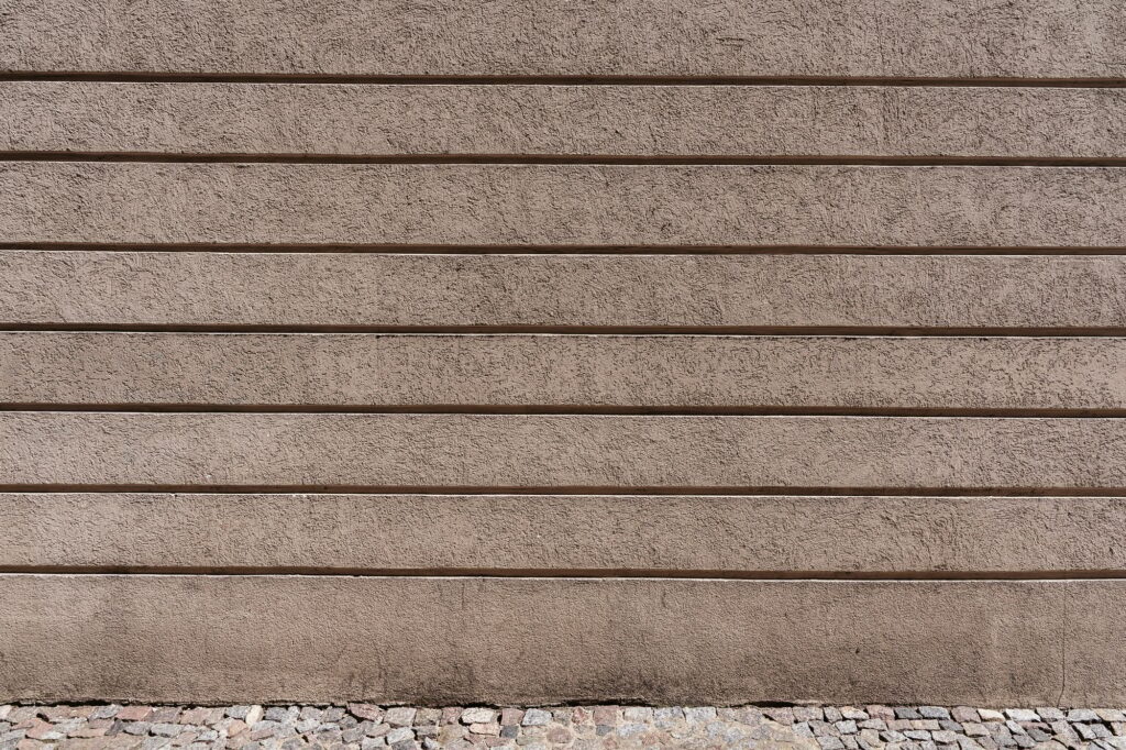 Stucco wall providing a unique backdrop for design
